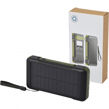 Logo trade promotional gifts picture of: Soldy 10.000 mAh RCS recycled plastic solar dynamo power bank 
