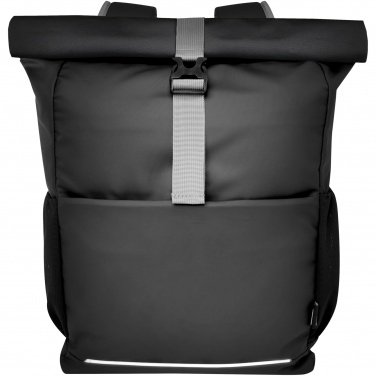 Logo trade corporate gifts image of: Aqua 15" GRS recycled water resistant roll-top bike bag 20L