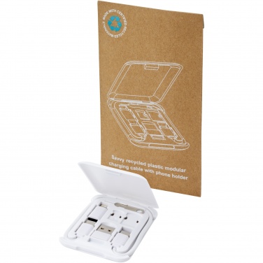 Logotrade promotional merchandise photo of: Savvy recycled plastic modular charging cable with phone holder