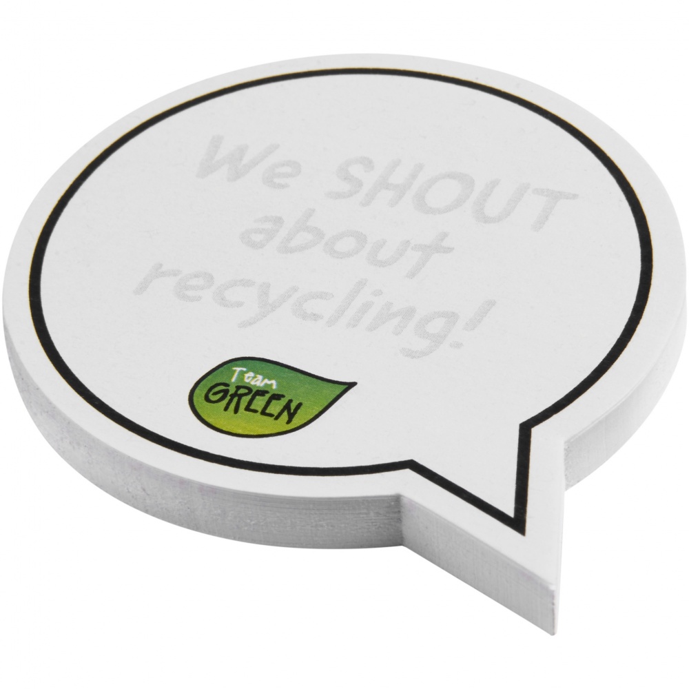 Logotrade business gift image of: Sticky-Mate® speech bubble-shaped recycled sticky notes