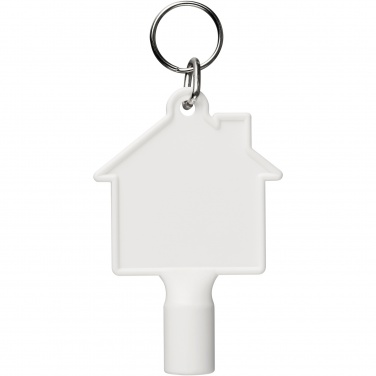 Logo trade promotional giveaways picture of: Maximilian house-shaped recycled utility key keychain