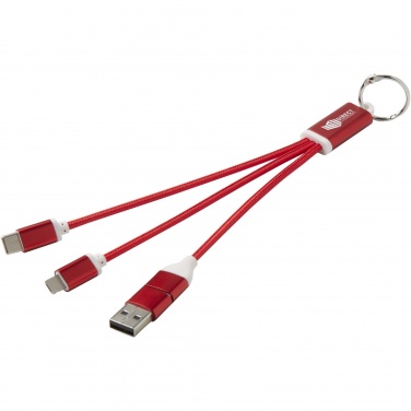 Logotrade promotional gifts photo of: Metal 4-in-1 recycled aluminium charging cable with keychain