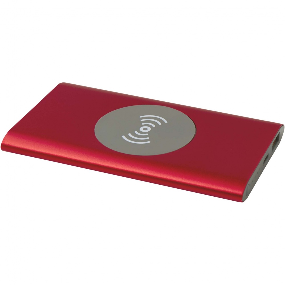 Logo trade promotional giveaways image of: Juice 4000 mAh Type-C recycled aluminium wireless power bank 
