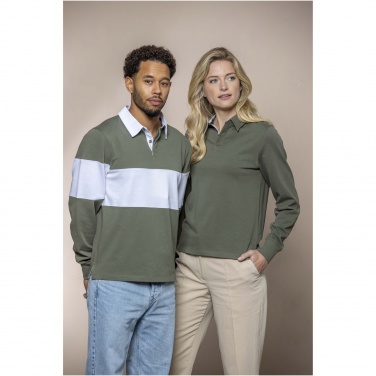Logo trade corporate gift photo of: Clyde unisex organic rugby polo sweatshirt