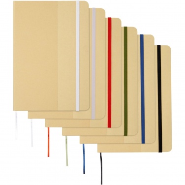 Logo trade promotional products image of: Nelida A5 recycled cardboard hard cover notebook