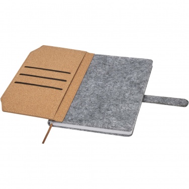 Logo trade promotional giveaways image of: Viviana A5 recycled felt and cork notebook