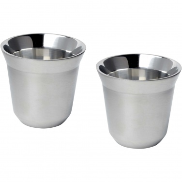 Logotrade promotional giveaway image of: Duo 80 ml RCS certified stainless steel espresso cup set 