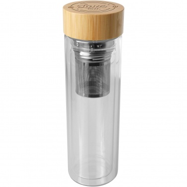 Logotrade promotional product picture of: Bailey 400 ml borsilicate glass infuser bottle with bamboo lid