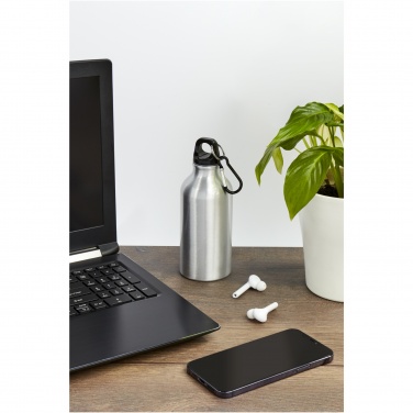 Logotrade advertising product picture of: Oregon 400 ml aluminium water bottle with carabiner