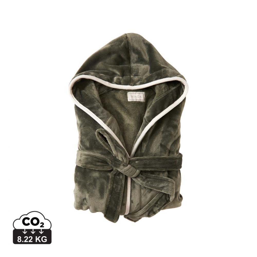 Logotrade promotional item picture of: VINGA Louis luxury plush RPET robe size L-XL
