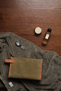 Logo trade advertising products picture of: VINGA Bosler GRS recycled canvas toiletry bag