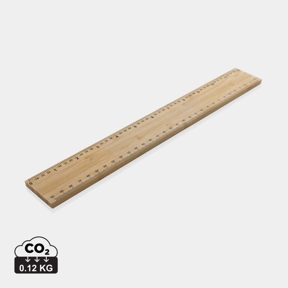 Logo trade advertising product photo of: Timberson extra thick 30cm double sided bamboo ruler