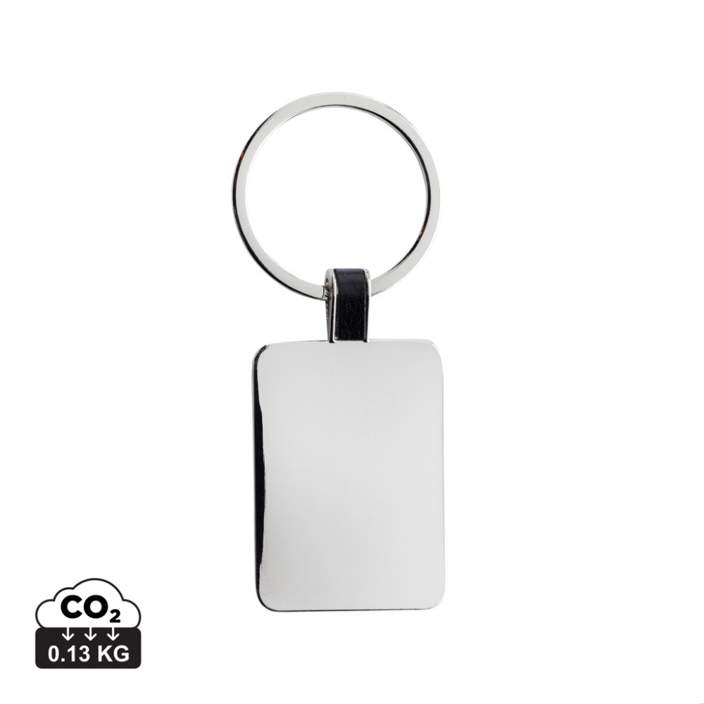 Logo trade promotional products picture of: RCS recycled zinc alloy rectangle keyring