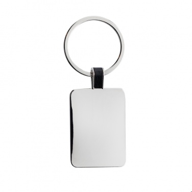Logo trade promotional giveaways image of: RCS recycled zinc alloy rectangle keyring