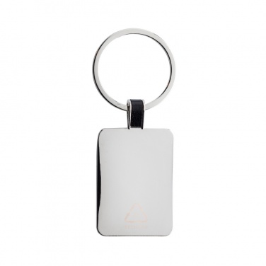 Logotrade promotional gift image of: RCS recycled zinc alloy rectangle keyring