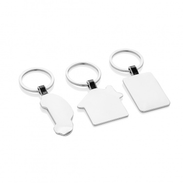 Logo trade advertising product photo of: RCS recycled zinc alloy rectangle keyring