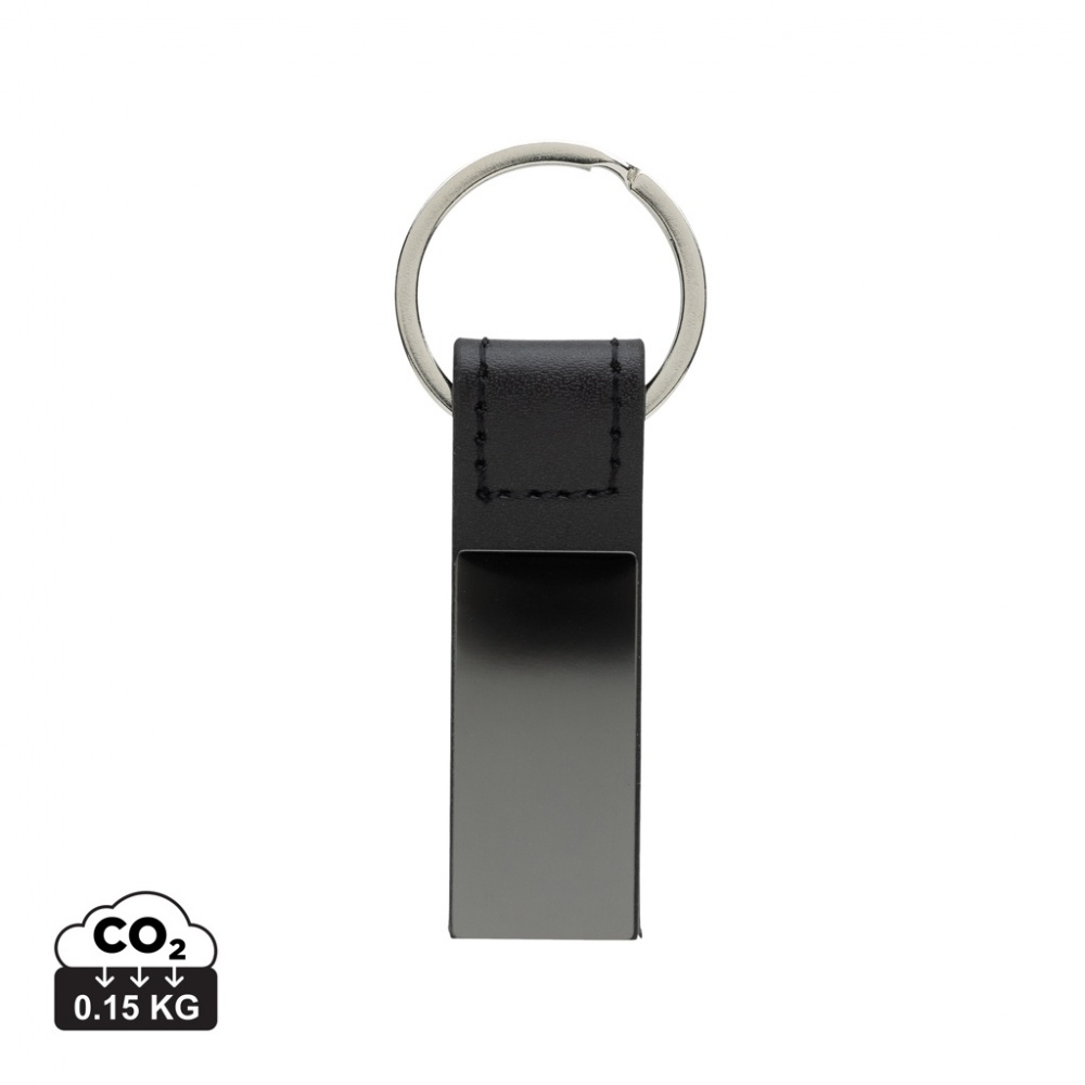 Logo trade promotional merchandise photo of: Luxury PU keychain RCS recycled zinc alloy