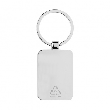 Logotrade promotional merchandise photo of: RCS recycled zinc alloy rectangle keychain with bamboo