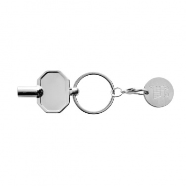 Logotrade promotional merchandise photo of: RCS recycled zinc alloy radiator key keychain with coin