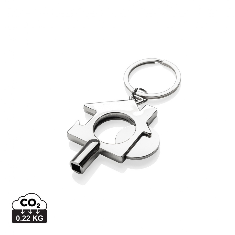 Logotrade promotional products photo of: RCS recycled zinc alloy 3 in 1 keychain