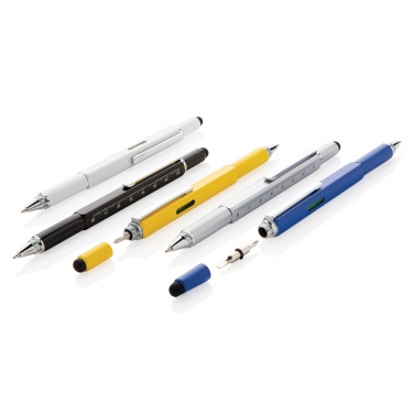 Logo trade advertising products picture of: 5-in-1 aluminium toolpen