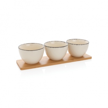 Logotrade promotional product picture of: Ukiyo 3pc serving bowl set with bamboo tray