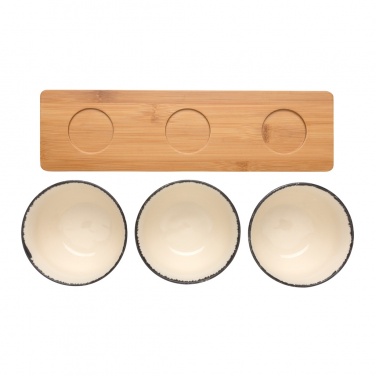Logotrade promotional merchandise photo of: Ukiyo 3pc serving bowl set with bamboo tray