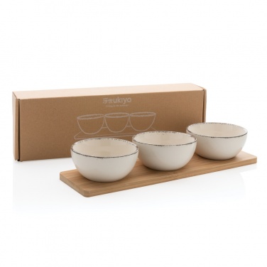 Logotrade promotional giveaway image of: Ukiyo 3pc serving bowl set with bamboo tray
