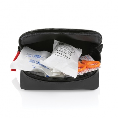 Logo trade promotional merchandise image of: RCS recycled nubuck PU pouch first aid set mailable