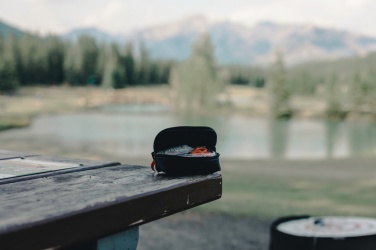 Logotrade promotional merchandise picture of: RCS recycled nubuck PU pouch first aid set mailable