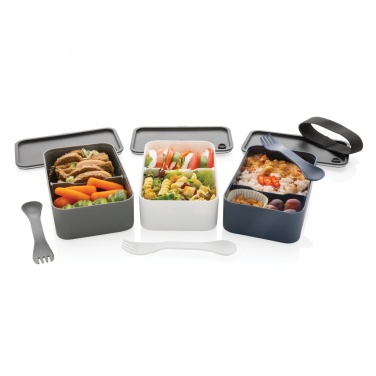 Logotrade promotional gift picture of: GRS recycled PP lunch box with spork