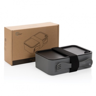 Logotrade promotional gift picture of: GRS recycled PP lunch box with spork