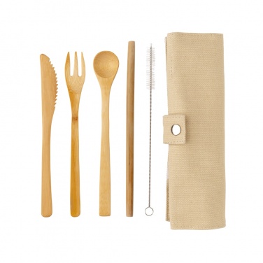 Logotrade promotional product image of: Reusable bamboo travel cutlery set