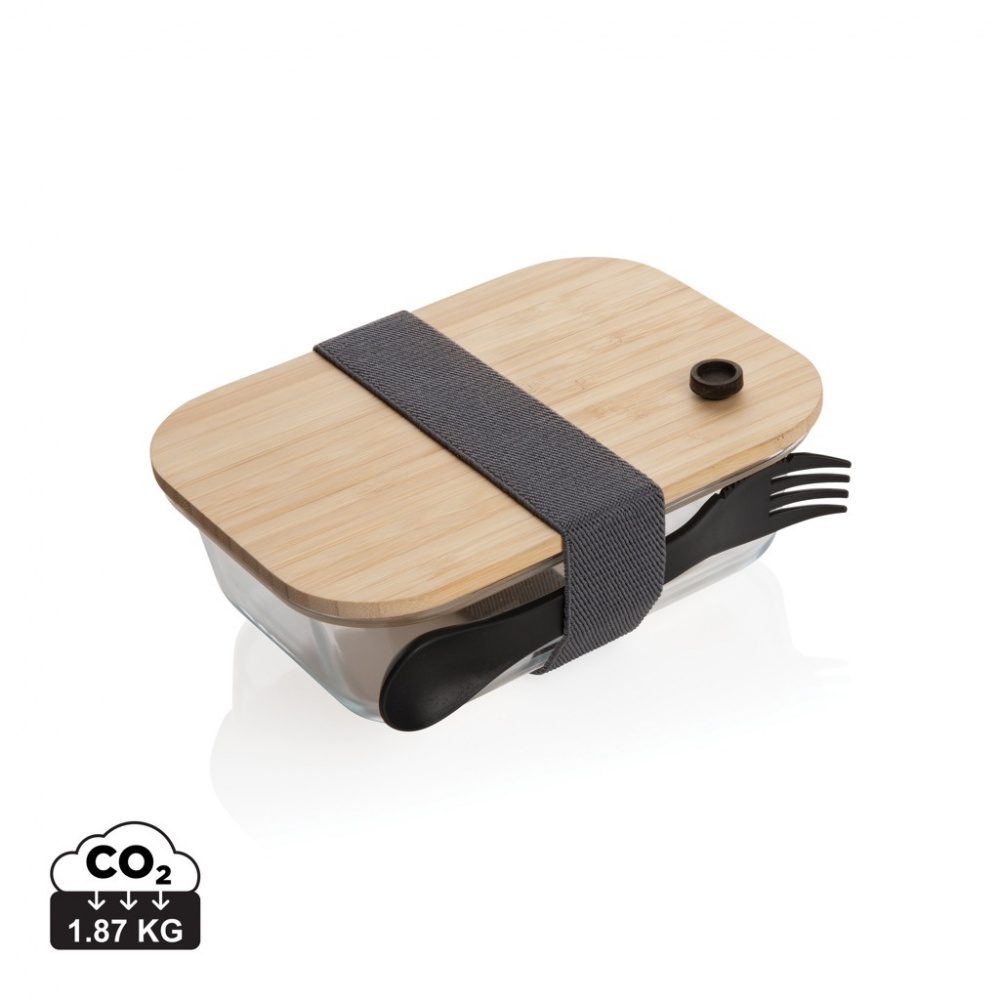 Logotrade corporate gift image of: Glass lunchbox with bamboo lid