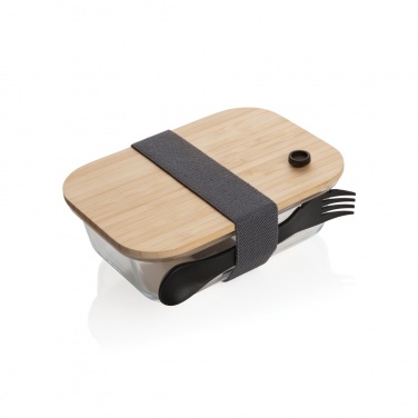Logo trade promotional merchandise picture of: Glass lunchbox with bamboo lid