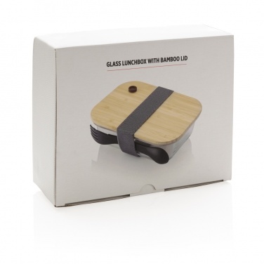 Logo trade corporate gifts picture of: Glass lunchbox with bamboo lid