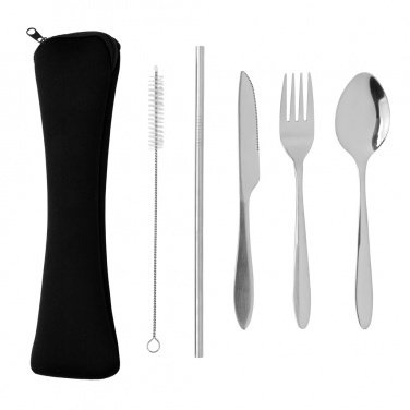 Logo trade corporate gifts image of: 4 PCS stainless steel re-usable cutlery set