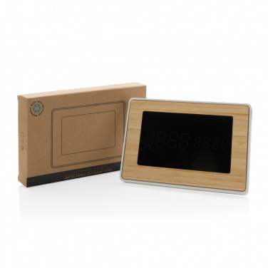 Logotrade corporate gift picture of: Utah RCS recycled plastic and bamboo LED clock