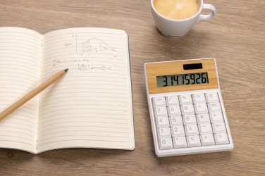 Logotrade promotional giveaways photo of: Utah RCS recycled plastic and  bamboo calculator