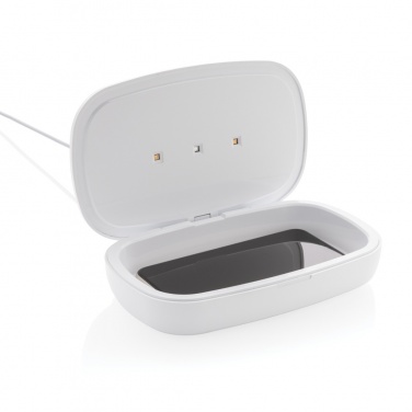 Logo trade advertising products image of: UV-C steriliser box with 5W wireless charger