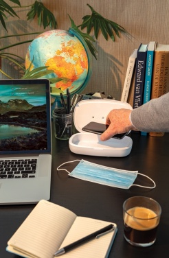 Logo trade promotional giveaways picture of: UV-C steriliser box with 5W wireless charger