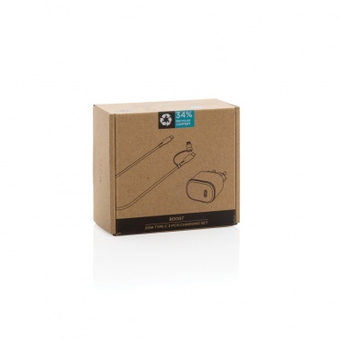 Logo trade promotional products picture of: Boost RCS reycled PET 20W type C 2 pcs charging set