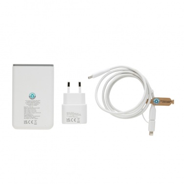 Logo trade promotional products picture of: Surge RCS recyled PET 20W type C 3 pcs charging set