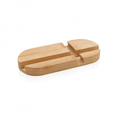 Logo trade promotional merchandise image of: Bamboo tablet and phone holder