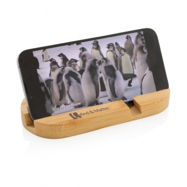 Logo trade promotional giveaways picture of: Bamboo tablet and phone holder