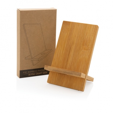 Logo trade advertising products picture of: Bamboo phone stand in kraft box