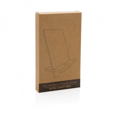 Logo trade promotional products image of: Bamboo phone stand in kraft box