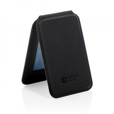 Logotrade corporate gift picture of: Magstand RCS recycled PU magnetic phone wallet with stand
