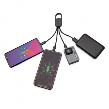 Logotrade promotional merchandise photo of: 4-in-1 cable with carabiner clip