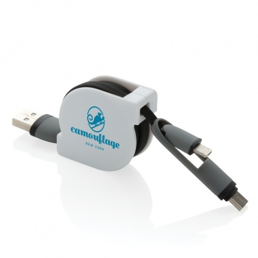 Logo trade promotional giveaways picture of: 3-in-1 retractable cable